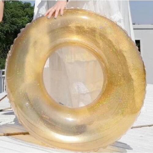 Summer Inflatable Adult Swimming Ring Round Sequin Swimming Circle Beach Pool Party Baby Floating Ring 80