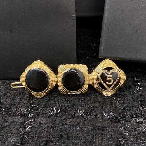 Hot brand fashion retro round heart hairpin luxury jewelry square hair accessories anniversary accessories birthday gift girl