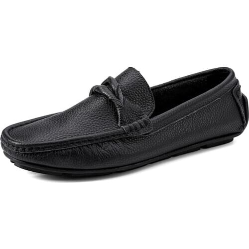 2020 Loafers Shoes Men Fashion Peas Shoes Men Autumn Comfy Slip-on Boat Drive Moccasins Male Footwear Leather Men Casual Shoes