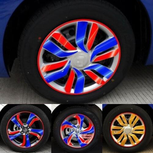 Gold Purple Brown Plated Powder Carbin Fibre Colors 15 Inch Wheels Rims Stickers For Honda City BA061A