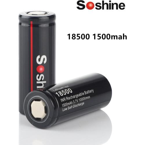 Free shipping 2pcs/lot Original Soshine 3.7V 1400mah 18500 rechargeable battery li ion battery for Toy flashlight