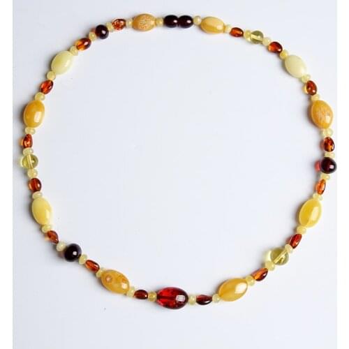 Natural amber necklace gold amber blood amber old honey chain beeswax round bead pendant chain