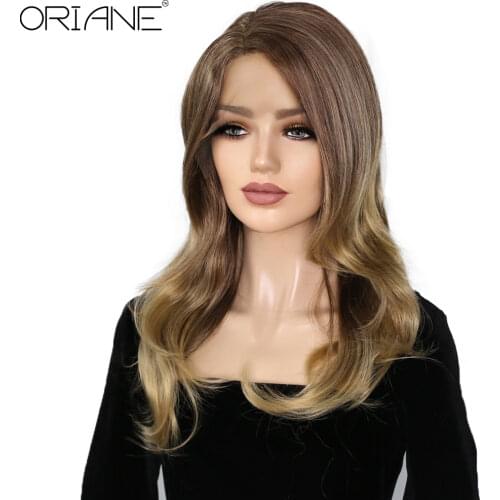 Blonde Lace Front Synthetic Wigs For Women 20inch Natural Hairline High Temperature Lace Wigs Daily Lolita Cosplay Lace Wigs