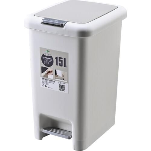 Plastic Pressing Type Storage Bucket 8L/10L/15L/20L Large size Square Trash can Foot Pedal Domestic Trash bin Garbage bag holder