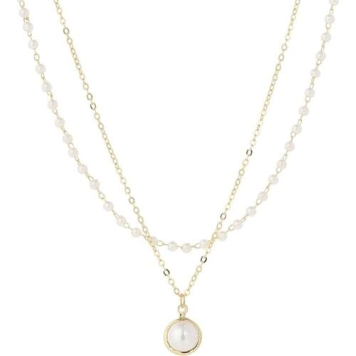 Raza 2020 Spring/Summer Fashion Simple Necklace Personalized Design Double Necklace Pearl Clavicle Chain