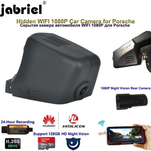 Jabriel HD 1080P Hidden WIFI Dash Cam Car DVR Camera Recorder for Porsche Cayenne Macan Panamera 718 Cayman Boxster 911 Carrera