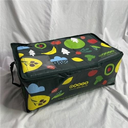 Large printed Waterproof Cooler Bag Picnic Lunch Box Ice Pack Vehicle Fresh Package Insulation Large Insulated Shoulder Bag