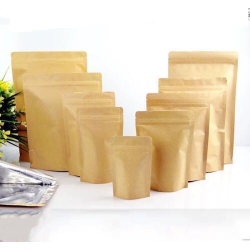 Zip Lock Plastic Bag Dried Food Candy Tea Coffe Beans Gift Packaging Hot Sealing Zipper Kraft Foil Bags