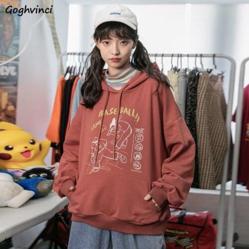 Hoodies Women Pullover Hooded Front Pocket Print Letter Loose Korean Style Ins Chic Casual Fashion Stylish Sweatshirts Female