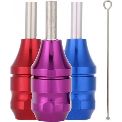 3 Colors 25mm Aluminium Alloy Tattoo Cartridge Knurled Grip for Tattoo Machine Gun Handle Tools Microblading Tattoo Supplies