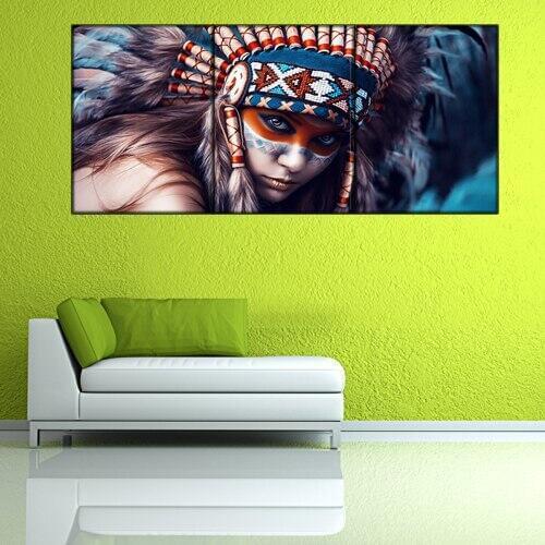 3 Piece Indiana Women Wall Art Pictures For Living Room Pictures Painting on Canvas Indian Woman for Bedroom Home Decoration