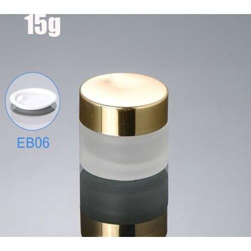 300pcs/lot 15ml 15g Mini Empty Jar Glass Pots Cosmetic Makeup Gold Lid Face Cream Lip Balm Container 15g