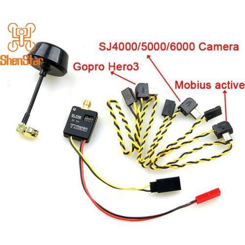 5.8G 600mW 32ch Mini Wireless Audio Video AV Transmitter & Mushroom Antenna for FPV for Gopro Hero 3 Mobius Active 808 SJ4000