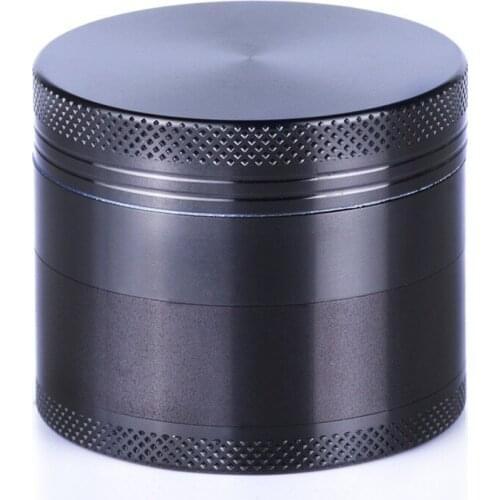 50mm Top Quality Tobacco Grinder Crusher Weed Accessory Aluminum 4 piece Grinder Black