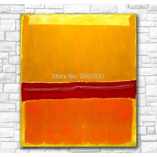 Abstract Mark Rothko Yellow and Orange with Red Canvas Painting 100% Hand Painted Oil Painting Home Decor No Frame Ship by DHL