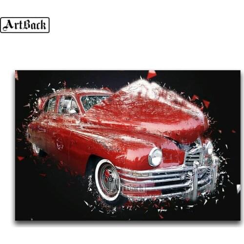 New 5d diy diamond painting red car full square drill diamond embroidery new arrival 3D mosaic artwork living room decoration