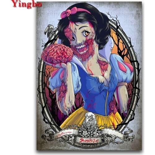 Full Square Round 5D DIY Diamond Painting horror girl Crystal Embroidery Cross Stitch Needlework Mosaic Painting Halloween Gift