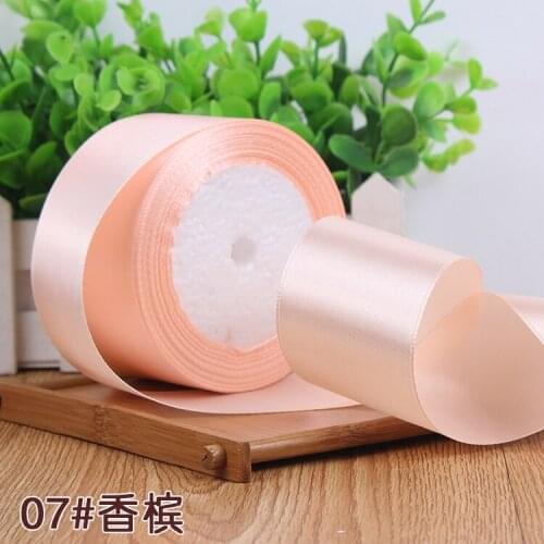 6/10/15/20/25/40/50mm Pink Champagne Satin Ribbons Christmas Halloween Birthday Party Wedding Decoration Gift Box Packing Ribbon