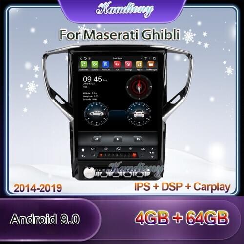 Kaudiony 12.1" Tesla Style Android 9.0 For Maserati Ghibli Car Radio Car Dvd Multimedia Player Auto GPS Navigation Stereo 2014