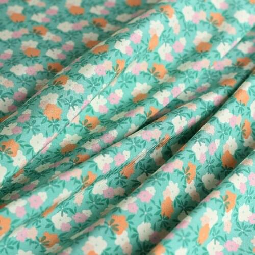 White Waxberry 18momme Elastic Crepe Silk Flowers Printed Fabrics Garment Materials Women Dress DIY Sewing Cloth Freeshipping