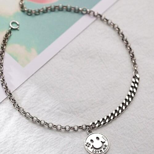 Foot Bracelet The Leg Jewelry 2021 Jewelry Anklet Support Bead Korea Fashion Simplicity Trend Women Silver 925Chain Smiling Face