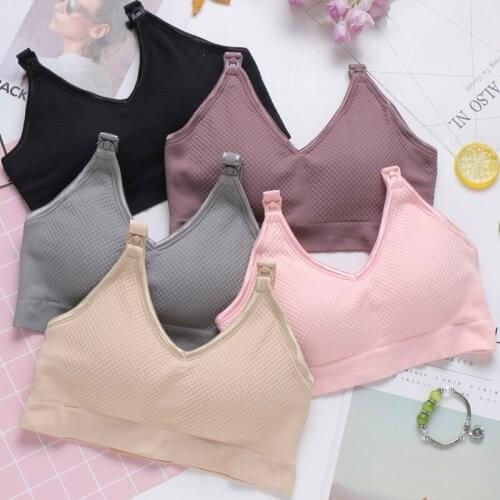 No Steel Ring Front Button Breastfeeding Bra Pure Cotton Comfortable Nursing Bra Maternity Fish Scale Underwear