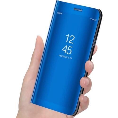 Case For Samsung Galaxy J7 2015 J700 J7008 Cover Smart Flip Window view Electroplating Mirror Stand Holder Hard Case kimTHmall