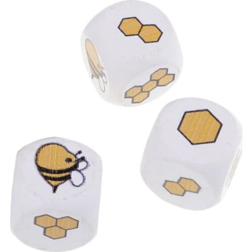 10Pcs Wood Dice 6 Sided Dice 20mm Digital Carton Cubes Round Coener For Kid Educational Toys DIY Board Games 54DE