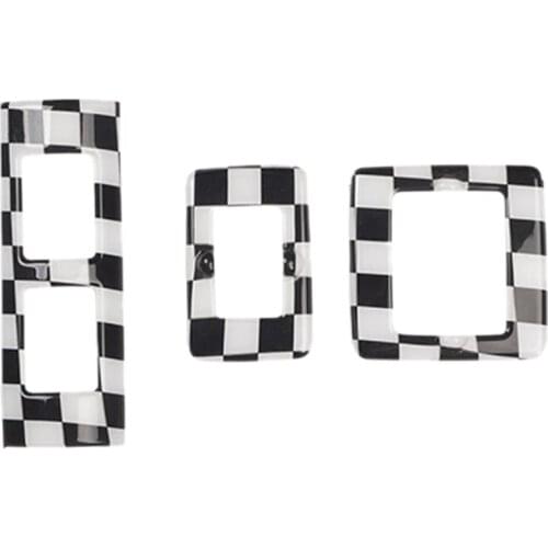 For Beetle 2003-2010 3PCS Black White ABS Car Door Trim Panel Pull Handle Window Switch Button Frame Cover