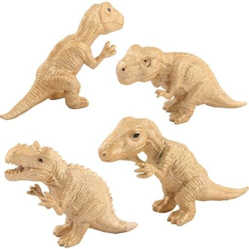 8pcs/set Plastic Dinosaur Figures Simulation Model Figurine Statue Golden Educational Forest Toys For Childs Birthday Gift