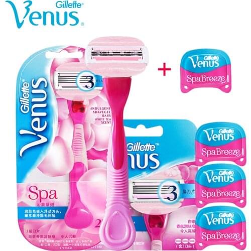 Gillette Venus Spa Breeze Safety Shaving Razor Blades Refills For Female Hair Removal Girl Vns Shaver Depilatory Manual