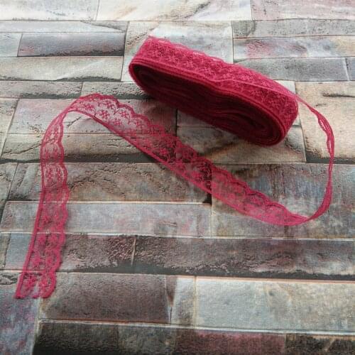 Hot! Sale beautiful 10 yards/22 mm wide Wine red lace ribbon embroidery lace DIY jewelry decoration / clothing accessories