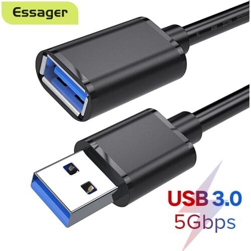 Essager USB Extension Cable USB 3.0 Male to Female Extender Cord for Smart TV Laptop PC Xbox USB 3.0 2.0 Cable Extension