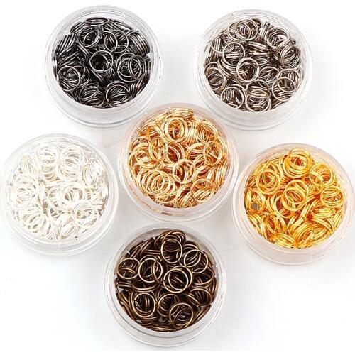 Rose Gold&Gun Black Plated Tone Metal Double Loops Open Jump Rings Necklace Close Tool Ring DIY Jewelry Findings Making