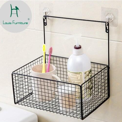 Louis Fashion Nordic Minimalist Bathroom Rack Wall Hanging Basket Kitchen Iron