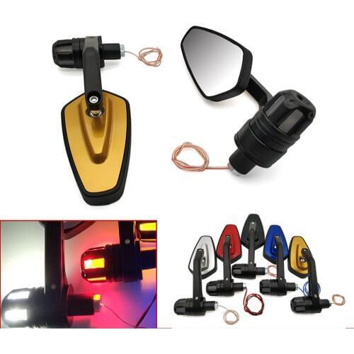 Motorcycle handle mirror with Turn LED signal light For DUCATI ST4S 821 MONSTER/DaRk/StRipe Scrambler Desert Sled