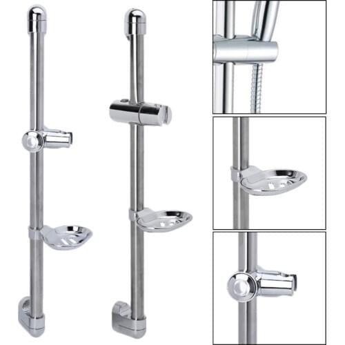 A Set Shower Rod Soap Dish Lifter Pipe ABS Lifting Frame Adjustable Head Holder L4MB