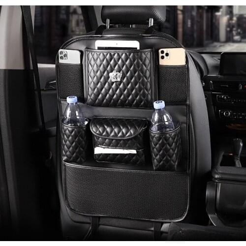 New Fashion Diamond Bowknot Creative Multifunctionl Storage Bag Mobile Phone Tissue Box Car Seat Back Storage Box