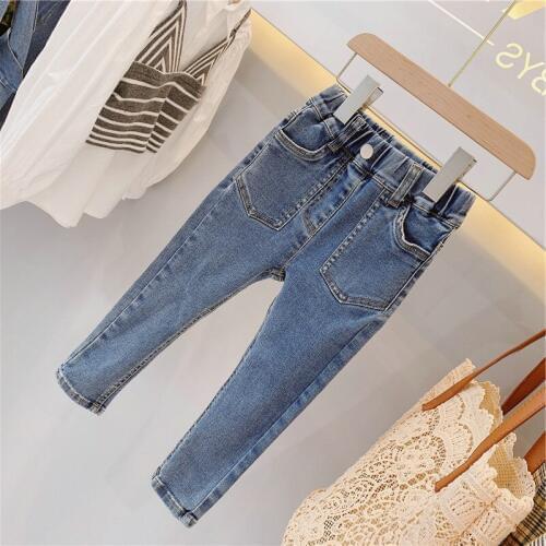 2019 New Baby Girl Boy Pockets Jeans Pants Girls Kids Velvet Winter Long Denim Pant Trouders Children Clothes