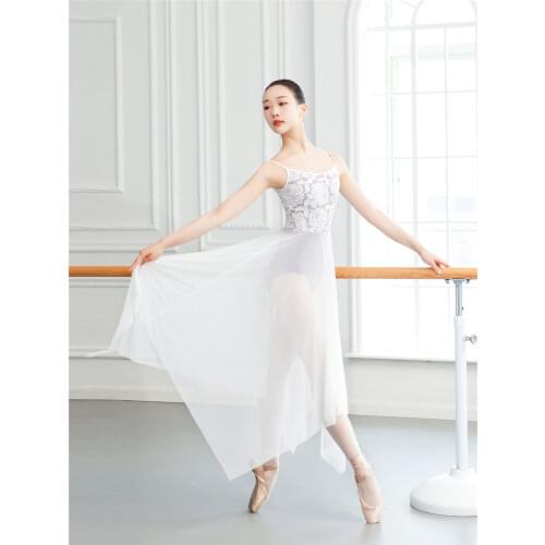 New Lace Dungaree Dress Ballet Skirt Adult Cemisole Gym Outfit Gauzy Dance Dress Gymnastics Leotard for Girls