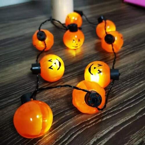 2021 New Arrival LED Flashing Pumpkin Necklace String Light for Halloween Party Holiday Decoration