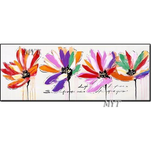 Limited Cuadros Free Delivery, Hand-painted Painting, Living Room Wall Art Pictures, Abstract Iris Knife Painting Border
