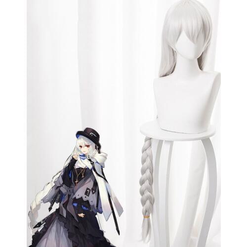 Anime Game Arknights Cosplay Specter Costume Wigs for Adult Long Silver White Twist Braid Synthetic Hair Halloween Role Play Wig