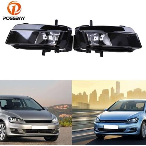 POSSBAY Driver Front Bumper Fog Light Housing Clear Lens for 2012-2016 VW Golf MK7 5G Fog Lamp Shell Without Bulbs