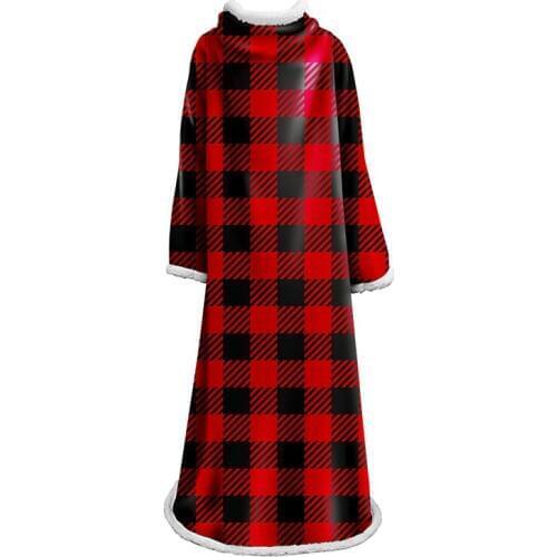 Geometric Stripe Sleeve Blanket Air Conditioner Plaid Throw Sleeve Blanket Travel Picnic on Sofa Bed Plane Car Cobertor