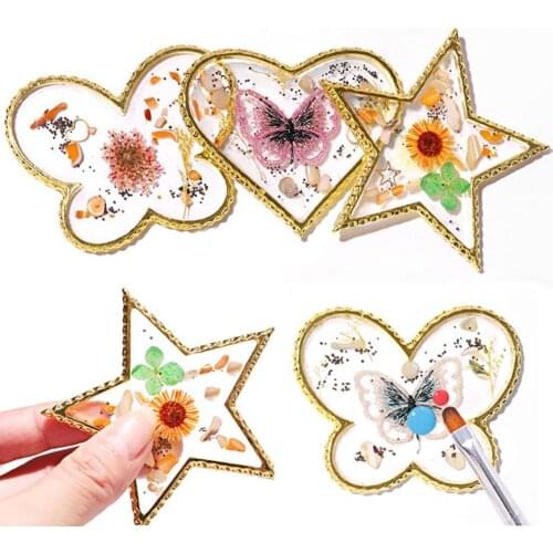 1Pc Polished Resin Nail Color Palette Nail Color Mixing Palette DIY Nail Manicure Art Nail Color Mixing Display Palette