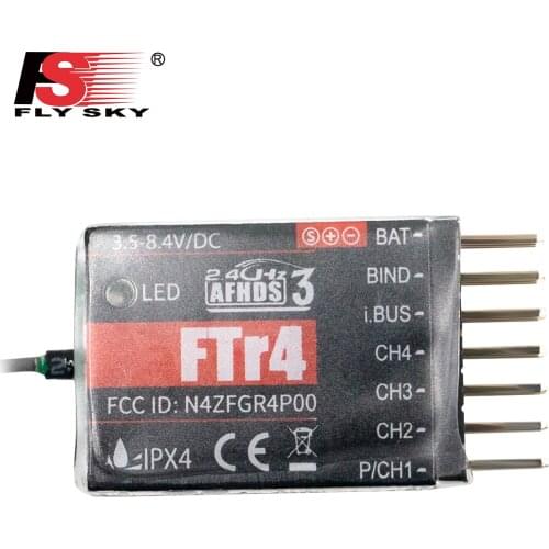 Flysky FTR4 Receiver 2.4 GHz 4CH AFHDS 3 RC Receiver for NB4 PL18 RC Airplane Gliders RC Drone Support PWM / PPM / i.bus / s.bus