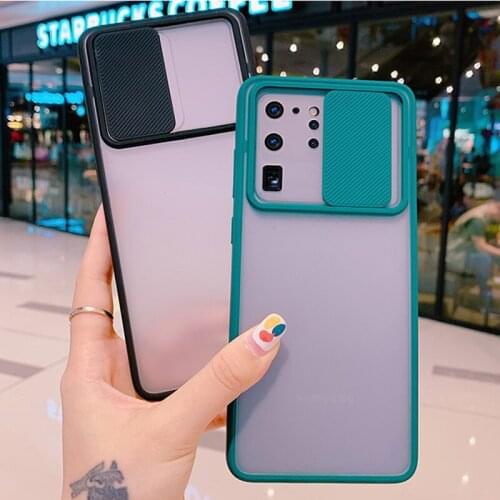Slide Camera Lens Protection Shockproof Phone Case For Samsung Galaxy S20 Plus Ultra S20+ S20 Transparent Soft Matte Back Cover