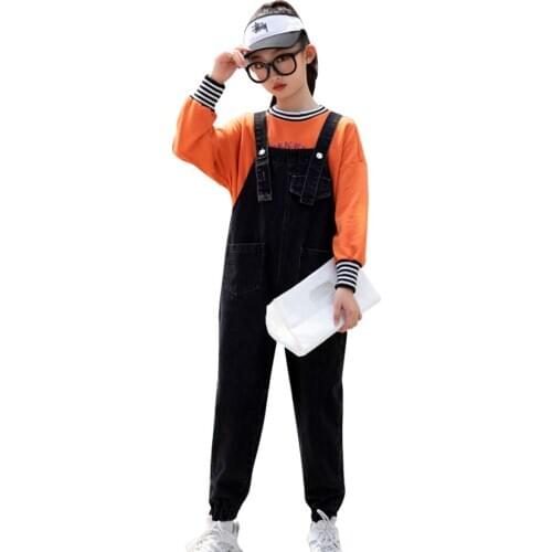 Ripped Jeans Overalls for Girl Denim Pants Children Jeans Jumpsuit Fashion Teenager Autumn Clothes 3 4 6 8 10 12 Infant Trousers