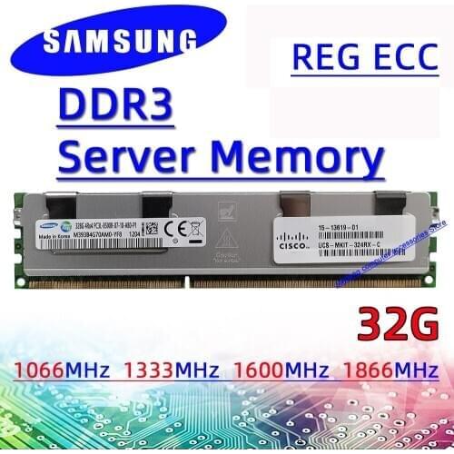 Samsung Server Memory REG ECC ddr3 32G 1066MHz 1333MHz 1600MHz 1866MHz RAM PC3 8500R 10600R 12800R 14900R The Cooling Shells